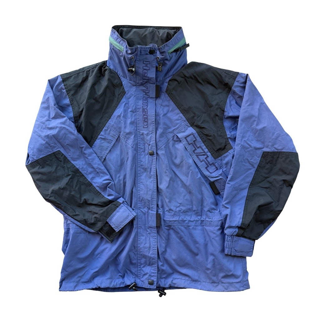 Vintgae Helly Hansen Men's Helly-Tech Waterproof Jacket Blue Black M Thinsulate